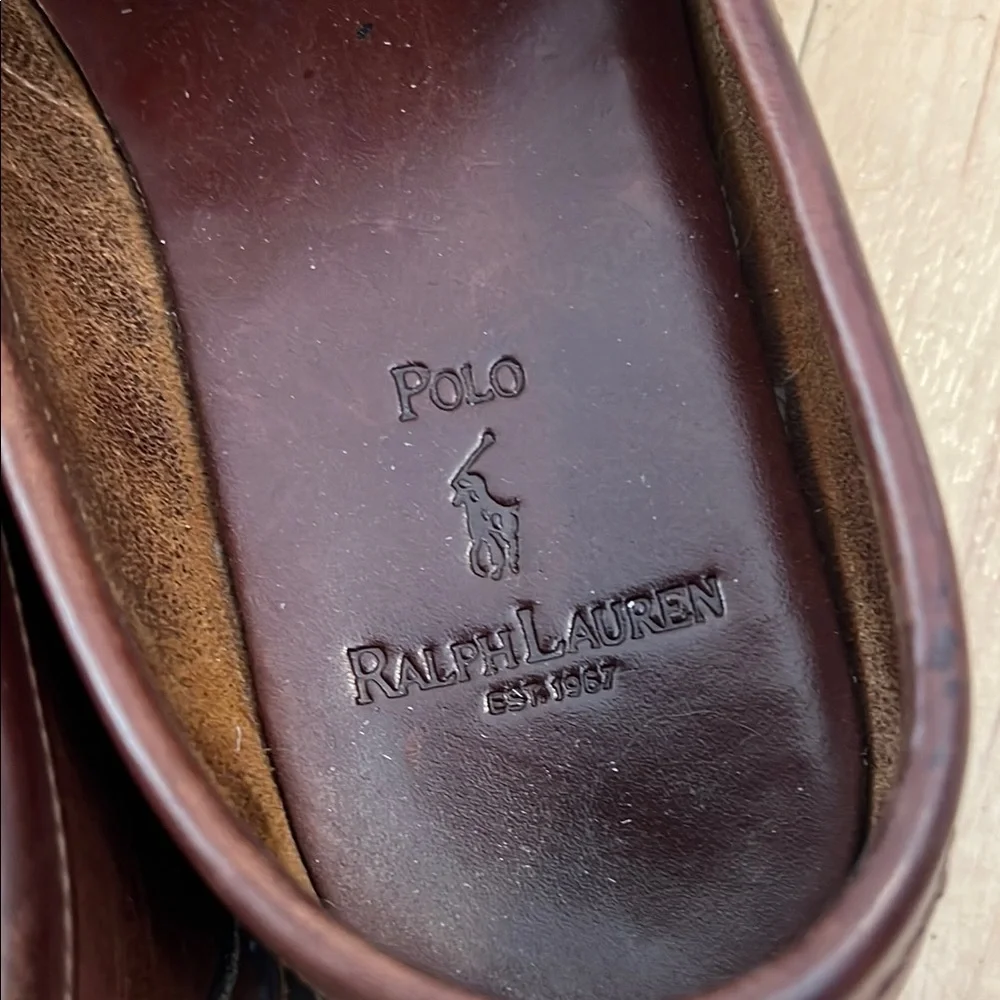 Polo by Ralph Lauren Rich Brown Leather Slip-Ons 9 - Picture 11 of 14